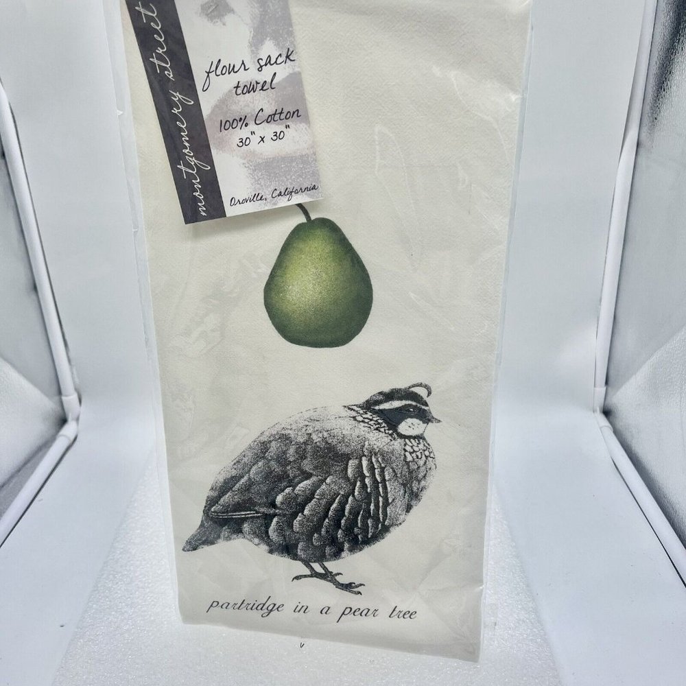 Montgomery Street Partridge Cotton Flour Sack Dish Towel 30 Inches Square